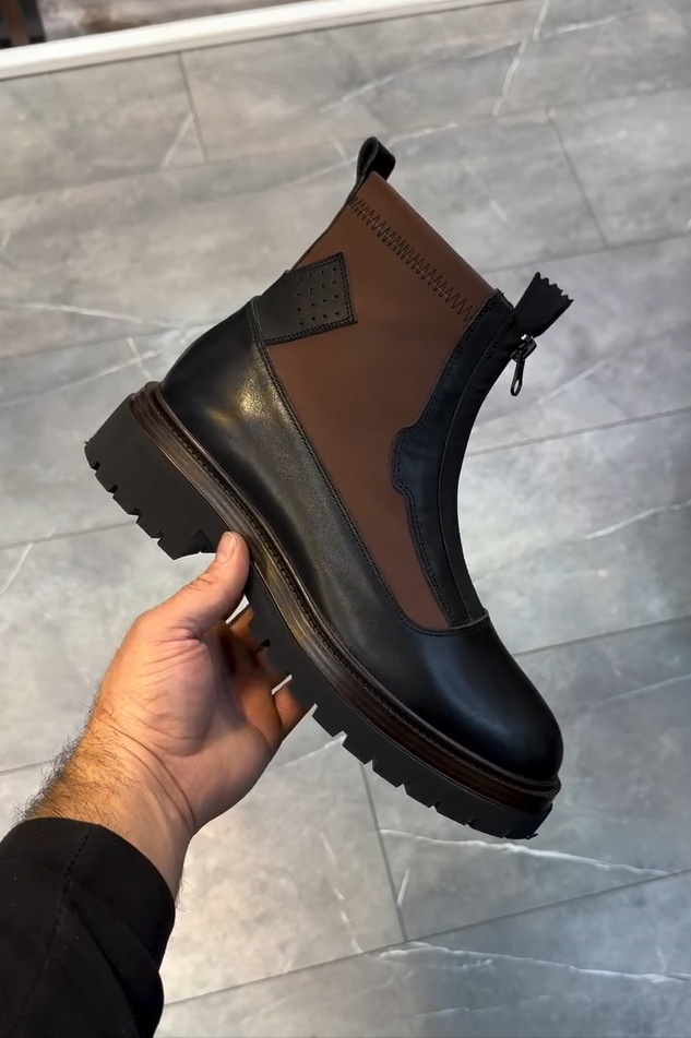 Unıque Model Men Leather Boot Shoes