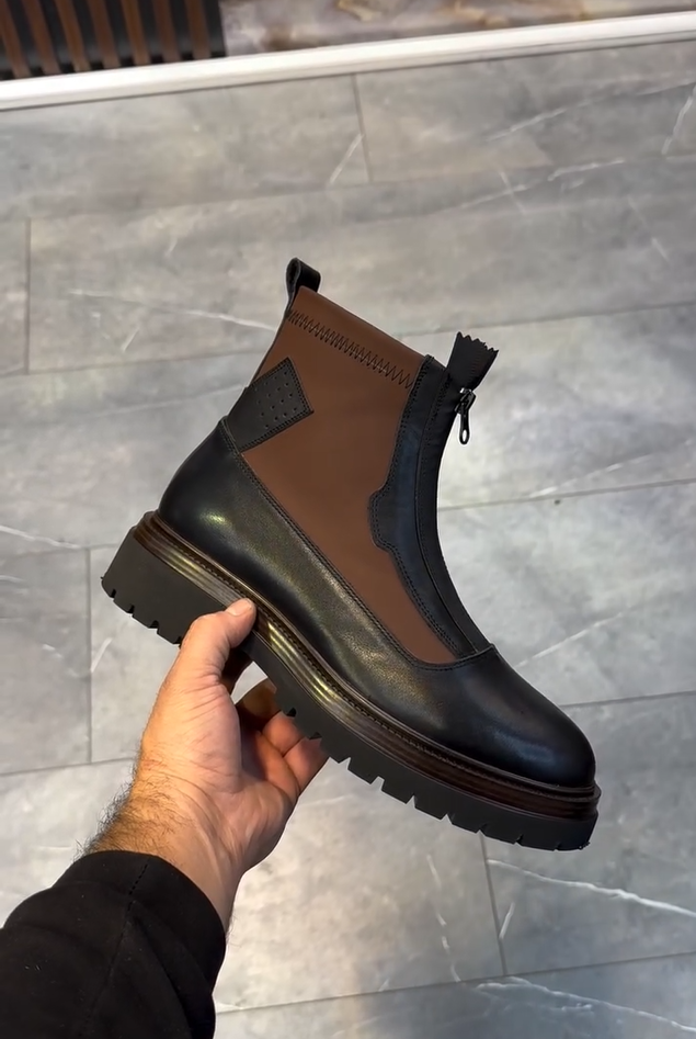 Unıque Model Men Leather Boot Shoes