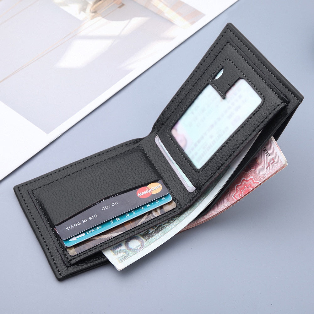 Fashion Leather Wallet Men Luxury Slim Coin Purse Business Foldable Wallet Men Card Holder Pocket Clutch Male Handbags Tote Bag