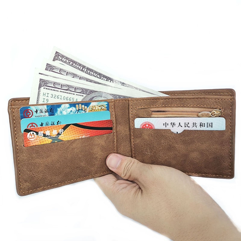 2023 New Fashion Wallets for Men Small Money Purses Wallets New Design Dollar Price Top Men Thin Wallet with Coin Bag Wallet