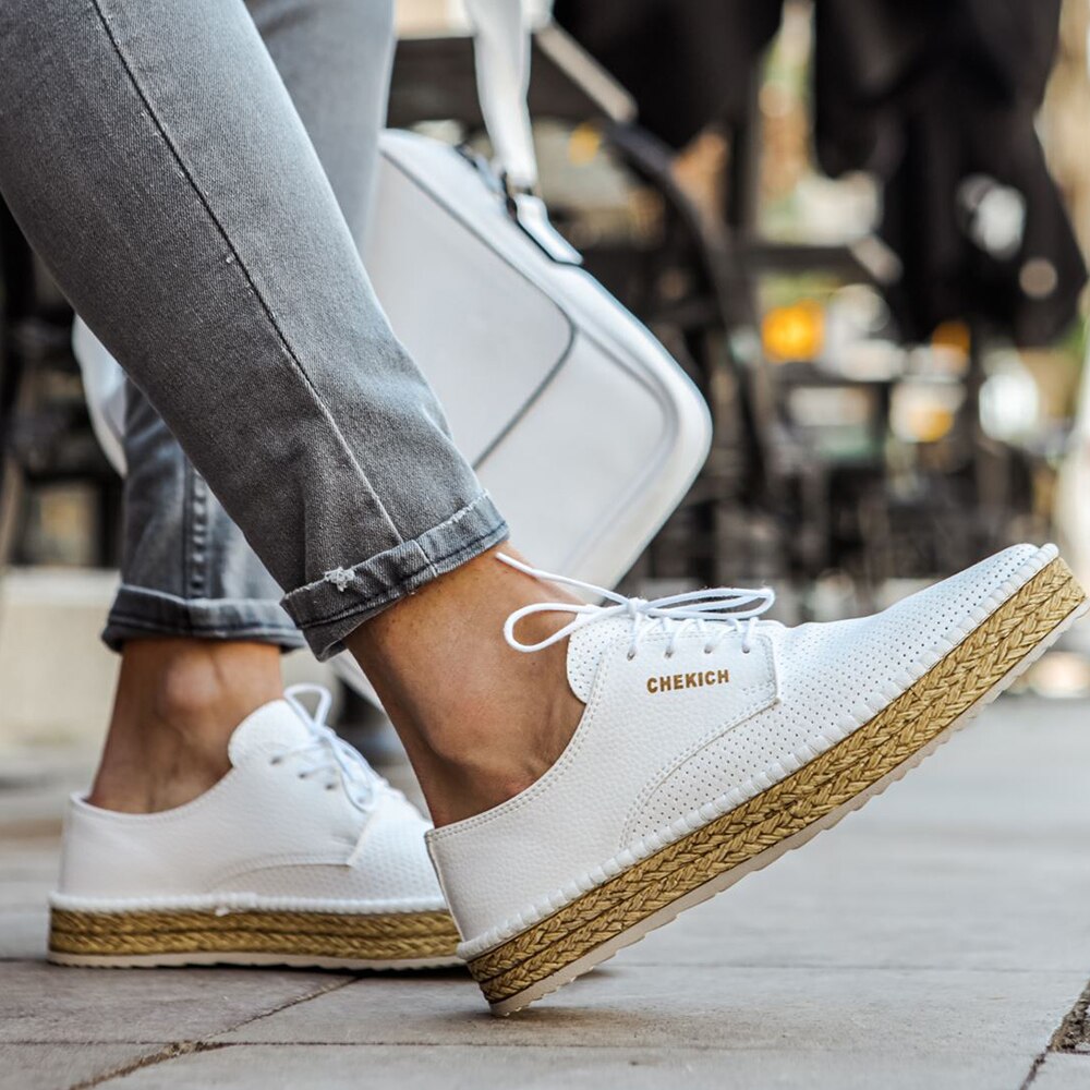 Chaussures classiques pour hommes Chekich couleur marron cuir artificiel saison d'été semelle en osier décontractée