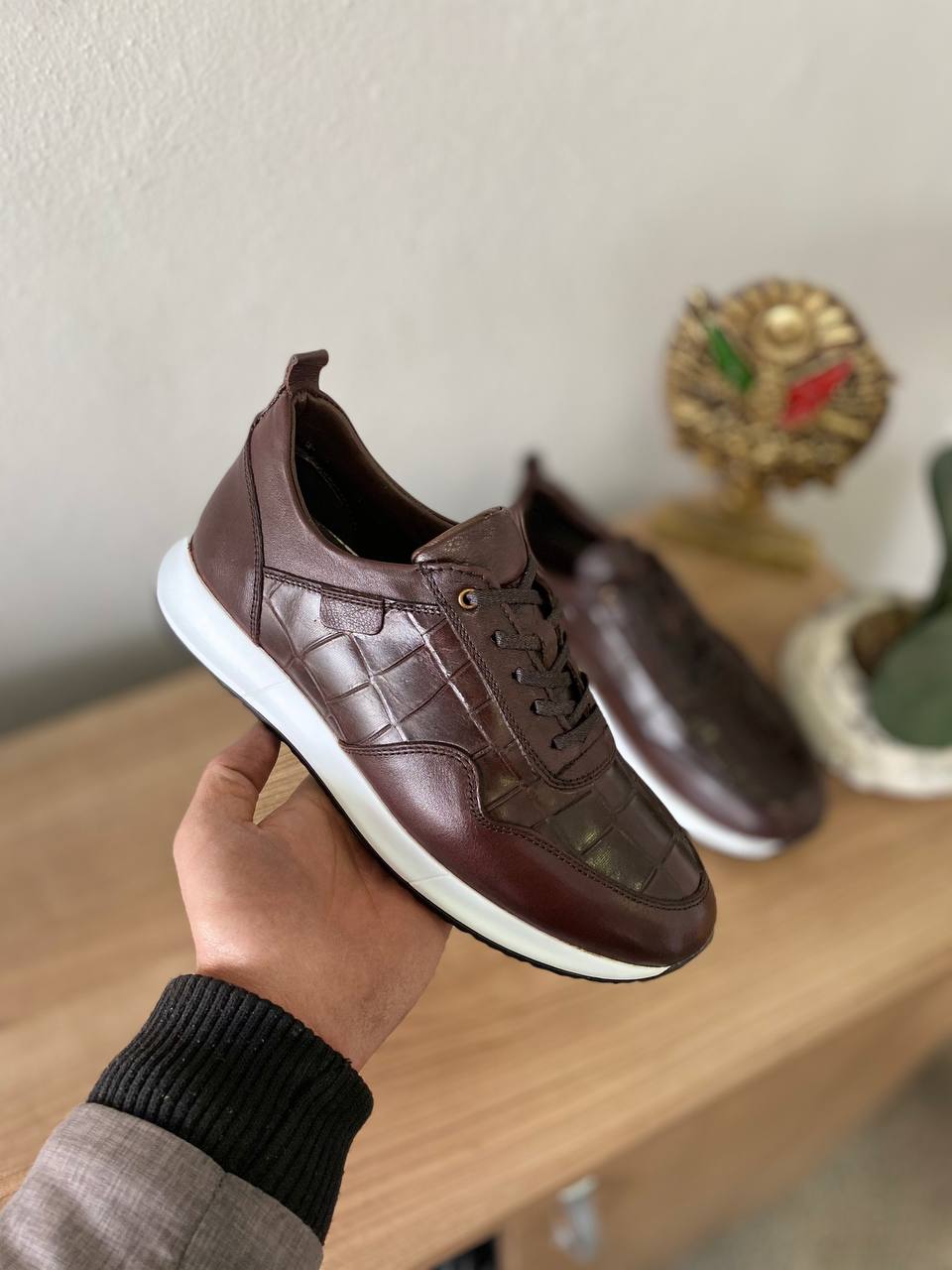 Genuine Leather Eva Sole Handmade 2022 New Season Sneaker Shoes