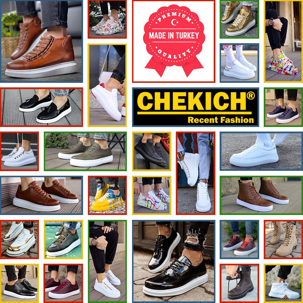 Chekich Casual Men's Shoes Khaki Color Mesh Fabric Material Lace-Up High White Sole Comfortable Odorless Fashion Sneakers CH307